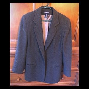 gray wool blazer from lands end, size 12